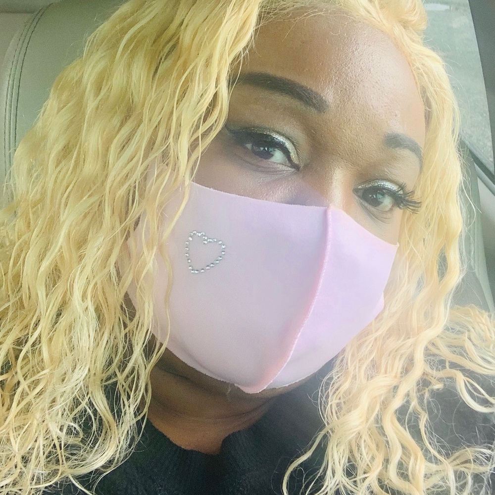 Pink face mask